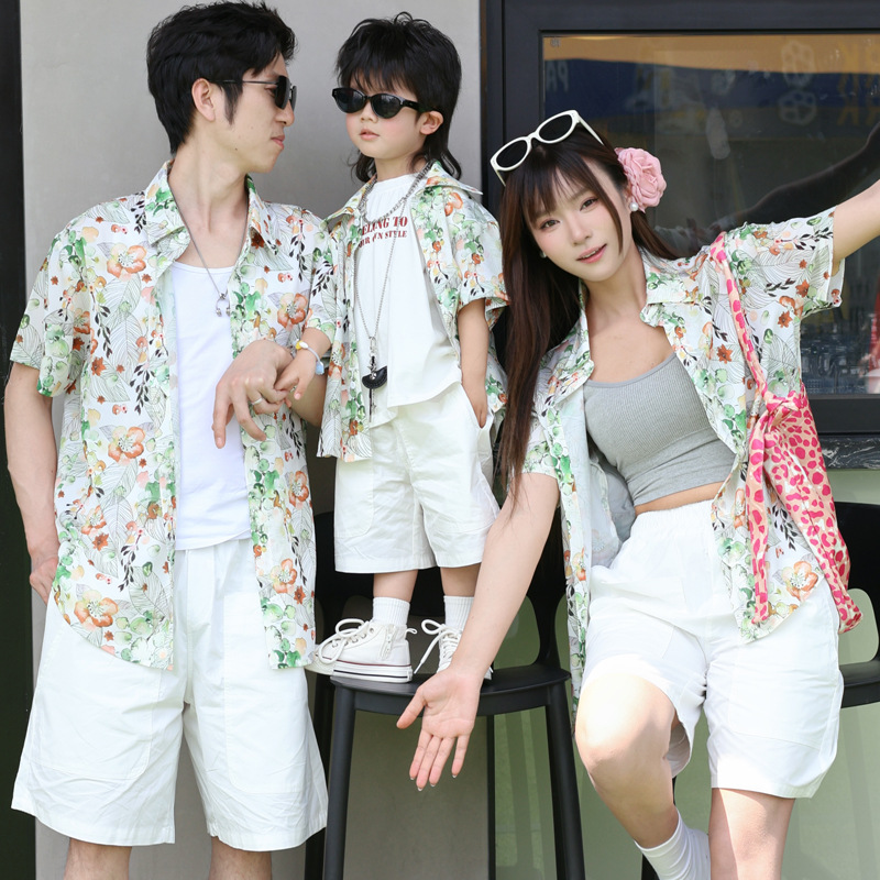 Plant Parent Shirt - Chemise florale Parent-enfant, Look de vacances,