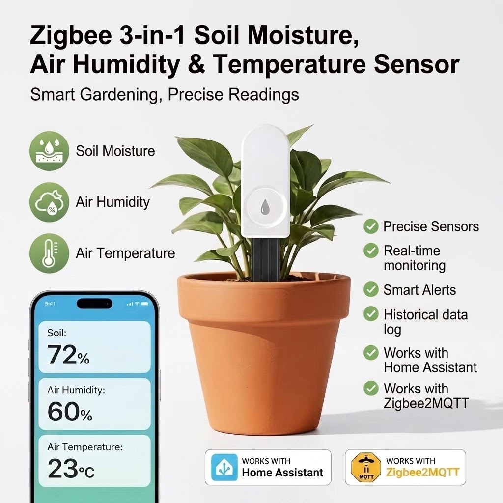 Plant Parent App - Zigbee Smart Water Leak Sensor Flood